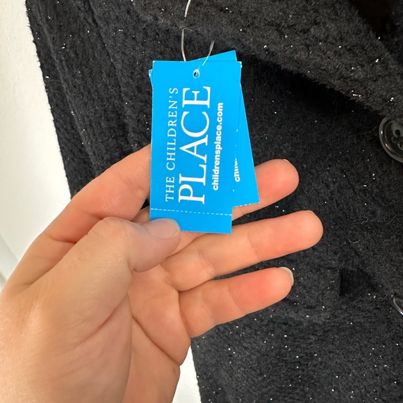 NWT- Kids Girls Black Sparkle Coat - Children’s Place - Small 5/6 - Picture 7 of 9